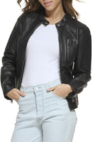 Women's Faux Leather Motocross Racer Jacket – Standard & Plus Sizes