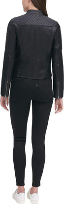 Women's Faux Leather Motocross Racer Jacket – Standard & Plus Sizes