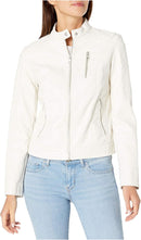 Women's Faux Leather Motocross Racer Jacket – Standard & Plus Sizes
